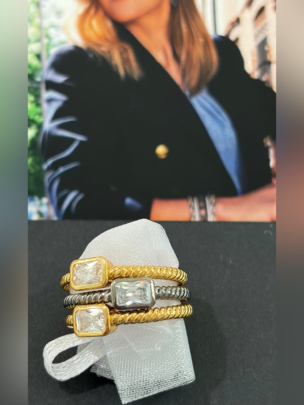 NWOT STACK OF 3 SZ 9 Freida Rothman rings